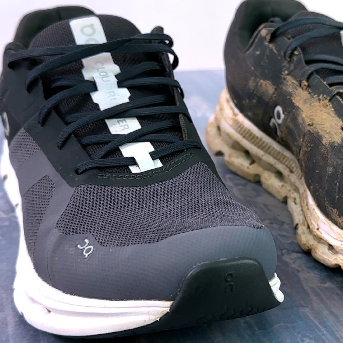 Antes y después de una limpieza de zapatillas